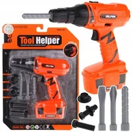 Mały majsterkowicz - WIERTARKA WKRĘTARKA na BATERIE narzędzia ZESTAW 8 ELEMENTÓW pomarańczowa - miniaturka - grafika 1