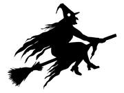 Halloween - PartyShow Papierowa czarownica czarna na Halloween 14 cm 1 szt DEK-HAL5-010 - miniaturka - grafika 1