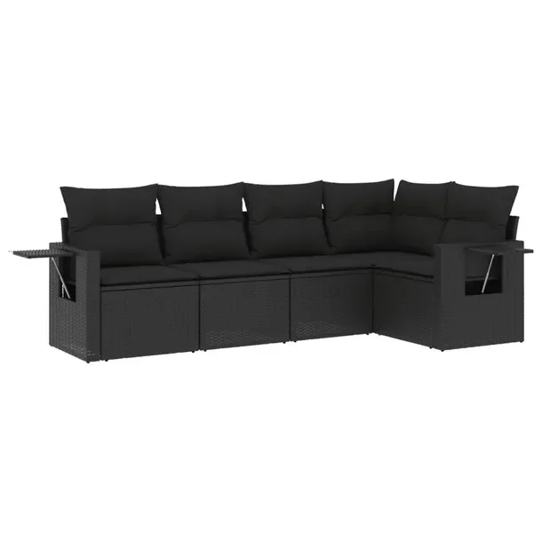 Zestaw wypoczynkowy rattan PE czarny 62x62x69 cm