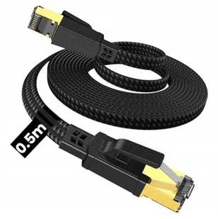 Mocny Kabel Sieciowy Internetowy Lan Ethernet 40gbs Rj45 Kat.8 0,5m - Kable miedziane - miniaturka - grafika 1