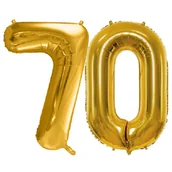 Balony i akcesoria - Balony foliowe Cyfra 70 - 86 cm - Złoty - duże na URODZINY - miniaturka - grafika 1