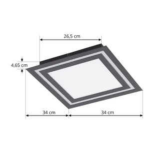 Lampa sufitowa LED Lucande Leicy, czarny, 34 cm, RGB, CCT - Lampy sufitowe - miniaturka - grafika 2