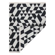 Dywany - Dywan TWIN 22992 Geometryczny, bawełna, dwustronny Ekologiczny frędzle - / krem czarny 80x300 cm - miniaturka - grafika 1