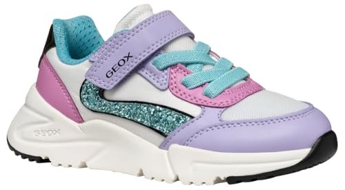 Geox J LOFTUS Girl A, Kapcie, Liliowy/Turkusowy, 35 EU, Wielobarwna, 35 EU