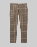 Spodnie męskie - spodnie do zestawu crissolo brąz slim fit - miniaturka - grafika 1