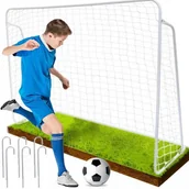 Piłka nożna - DUŻA METALOWA BRAMKA PIŁKARSKA TRENINGOWA DLA DZIECI DO PIŁKI NOŻNEJ 240cm - miniaturka - grafika 1