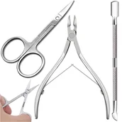 Zestawy do manicure i pedicure - Zestaw Do Usuwania Skórek: Cążki Nożyczki Radełko - miniaturka - grafika 1