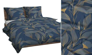 Poszewka 40x40 granatowa beżowa jasna liście bawełna Max - Poszewki na poduszki - miniaturka - grafika 1