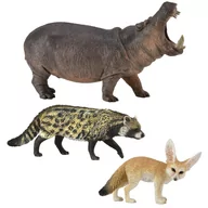 Figurki dla dzieci - Collecta Figurki zwierząt: fenek, cyweta, hipopotam. Figurki dzikie zwierzęta 3+ - miniaturka - grafika 1