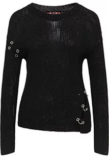 myMo ROCKS Damski sweter z dzianiny Rovic, czarny, M/L, czarny, M-L - Swetry damskie - miniaturka - grafika 1