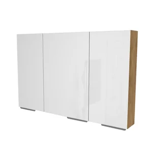 Szafka łazienkowa wisząca z lustrem Devo Vena Arte 2.0 110 cm oak endgrain classic synchro VA2-SWL3D110-F108L20 - Szafki łazienkowe - miniaturka - grafika 1