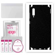 Szkła hartowane na telefon - Folia naklejka skórka strukturalna na TYŁ+BOKI do Samsung Galaxy A50 -  Czarny Pastel Matowy Chropowaty Baranek - apgo SKINS - miniaturka - grafika 1