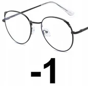 Okulary korekcyjne, oprawki, szkła - Okulary metal korekcyjne minusy kocie uszy -1 - miniaturka - grafika 1