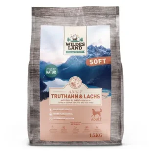 Wildes Land DOG Soft Truthahn Lachs - indyk i łosoś - półwilgotna karma dla psa 1.5 kg - Sucha karma dla psów - miniaturka - grafika 1