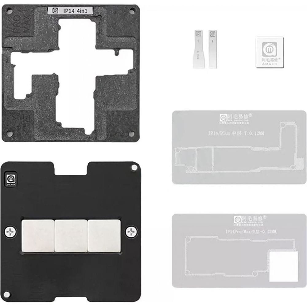 Platforma, podstawka AMAOE 0,12 mm z metalowymi sitami do reballingu BGA do iPhone z serii 14