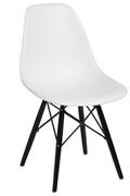 Krzesła - D2.Design Krzesło P016W PP białe/black 84918 - miniaturka - grafika 1