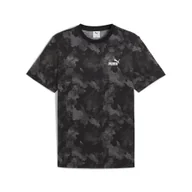 Koszulki sportowe męskie - Męska koszulka Essentials Camo PUMA Black - miniaturka - grafika 1