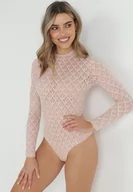 Body - Różowe Body Koronkowe Anatares - miniaturka - grafika 1