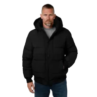 Kurtki i kamizelki sportowe męskie - Pit Bull Kurtka Zimowa Pikowana Z Kapturem Patton Black - miniaturka - grafika 1