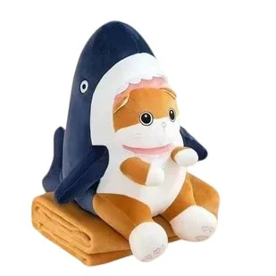 Elegancka Przytulanka z Kocykiem 3w1 – Komfortowy Rekin dla Dzieci i Dorosłych - Maskotki i pluszaki - miniaturka - grafika 1