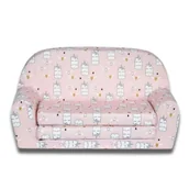 Zestawy mebli dla dzieci - MINI KANAPA SOFKA DZIECIĘCA SKŁADANA ROZKŁADANA PIANKOWA BEZPIECZNA ŁÓZKO JEDNOROŻCE - miniaturka - grafika 1