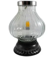 Lampiony i znicze - Duży znicz solarny lampion szklany fotowoltaiczny lampa żółty - miniaturka - grafika 1