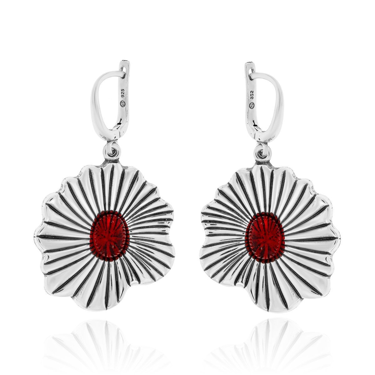 Srebrne kolczyki kwiatki na angielskim zapięciu pr. 925