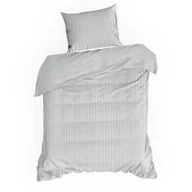 Pościel - Pościel satynowa VERA 140x200 Eurofirany srebrna w prążki - miniaturka - grafika 1