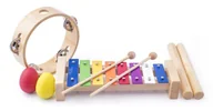 Instrumenty muzyczne dla dzieci - woody Instrumenty muzyczne = cymbałki tamburyn drewniane pałeczki 2 marakasy) - miniaturka - grafika 1