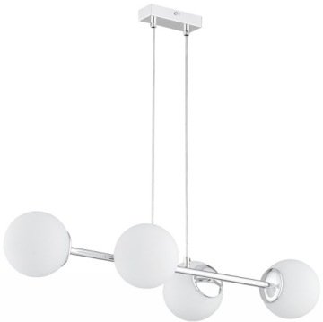 Lampa Wisząca Sufitowa Żyrandol Białe Kule Chrom Milo Led E27