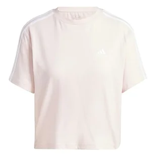 adidas Damska koszulka Essentials 3-Stripes Single Jersey Cropped Top, XS - Koszulki i topy damskie - miniaturka - grafika 1