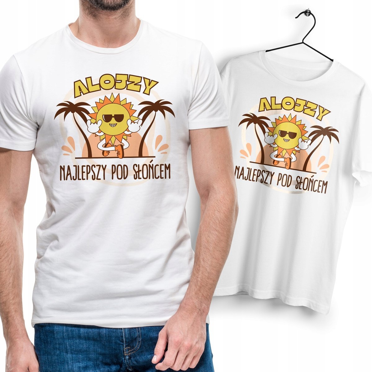 Koszulka Męska Biała Dla Alojzego T-Shirt Podkoszulek Nadruk Na Prezent