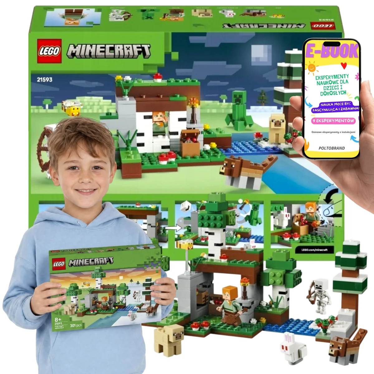 LEGO MINECRAFT Przetrwanie pierwszej nocy dla dziecka 8 9 10 21593
