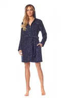 Szlafroki damskie - L&amp;L ZPPR 7119 granatowy szlafrok damski - l-l - miniaturka - grafika 1