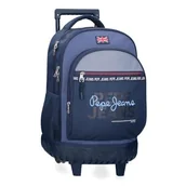 Plecaki - Pepe Jeans Seldon Compact Plecak 2 koła Czarny 32x43x21 cm Poliester by Joumma Bags, Czarny (Black), Talla única, Kompaktowy plecak 2 koła - miniaturka - grafika 1