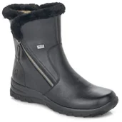 Botki damskie - Botki damskie Rieker Z7181-00 zimowe skórzane ocieplane wełną czarne-36 - miniaturka - grafika 1