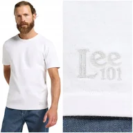 Koszulki męskie - Lee 101 CORE TEE Bright White biały t-shirt bawełniana koszulka premium L - miniaturka - grafika 1
