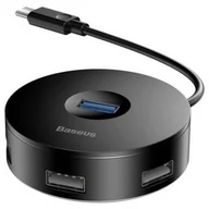 Huby USB - Baseus Hub USB Baseus CAHUB-G01 3x USB 2.0 1x USB 3.0 kolor czarny - miniaturka - grafika 1