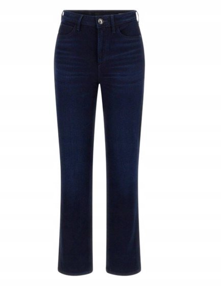 Guess Granatowe Jeansy Rurki Długie Wysoki Stan Miejskie 24/32 Kwb