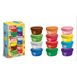 Zestaw kolorowej plasteliny - 12 sztuk - Zabawki kreatywne - miniaturka - grafika 1