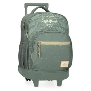 Pepe Jeans Coralie Plecak Compact 2 Wheels Zielony 32x43x21 cm Poliester 28,9L by Joumma Bags, Zielony, Talla única, Kompaktowy plecak 2 koła - Plecaki - miniaturka - grafika 1
