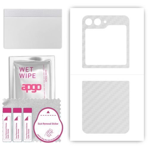 folia naklejka skórka strukturalna na TYŁ do Samsung Galaxy Z Flip5 Retro - Carbon Przezroczysty - apgo SKINS