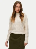 Swetry damskie - Vero Moda Golf Virgo 10331875 Beżowy Regular Fit - miniaturka - grafika 1