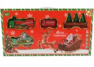 Samochody i pojazdy dla dzieci - ŚWIĄTECZNA KOLEJKA ELEKTRYCZNA SANIE MIKOŁAJA POCIĄG DLA DZIECI LOKOMOTYWA - miniaturka - grafika 1