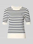 Swetry damskie - Sweter z dzianiny o kroju regular fit z mieszanki bawełny - miniaturka - grafika 1