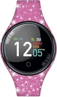 Smartwatch - Techmade Freetime Glitter Style Ciemnoróżowy - miniaturka - grafika 1