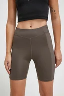 Spodenki damskie - Reebok szorty do jogi kolor zielony gładkie high waist - miniaturka - grafika 1