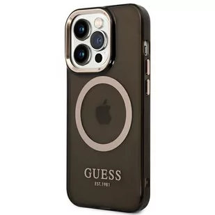 Guess GUHMP14LHTCMK iPhone 14 Pro 6,1" czarny/black hard case Gold Outline Translucent MagSafe - Etui i futerały do telefonów Guess GUHMP14LHTCMK iPhone 14 Pro 6,1" czarny/black hard case Gold Outline Translucent MagSafe - Etui i futerały do telefonów - miniaturka - grafika 2