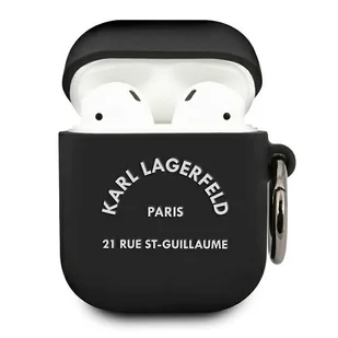 Apple Karl Lagerfeld ETUI KARL LAGERFELD SILICONE COVER BLACK DO - AIRPODS KF000550 - Akcesoria do słuchawek - miniaturka - grafika 1