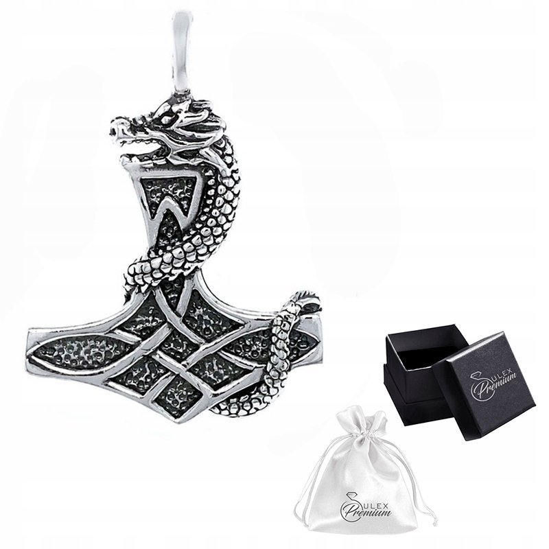 Zawieszka Srebrna MŁOT THORA MJOLNIR Nordycki Wisior Srebro Oksydowane 925